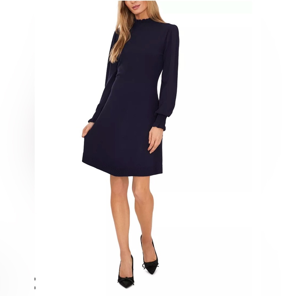 CeCe Black Long Sleeve Sweater Dress